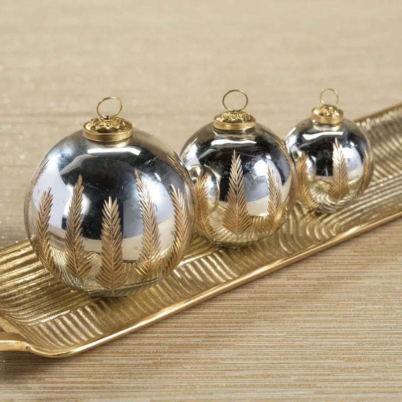 Holiday Ornaments Heritage Gold Leaf Mirrored Glass Ornament 