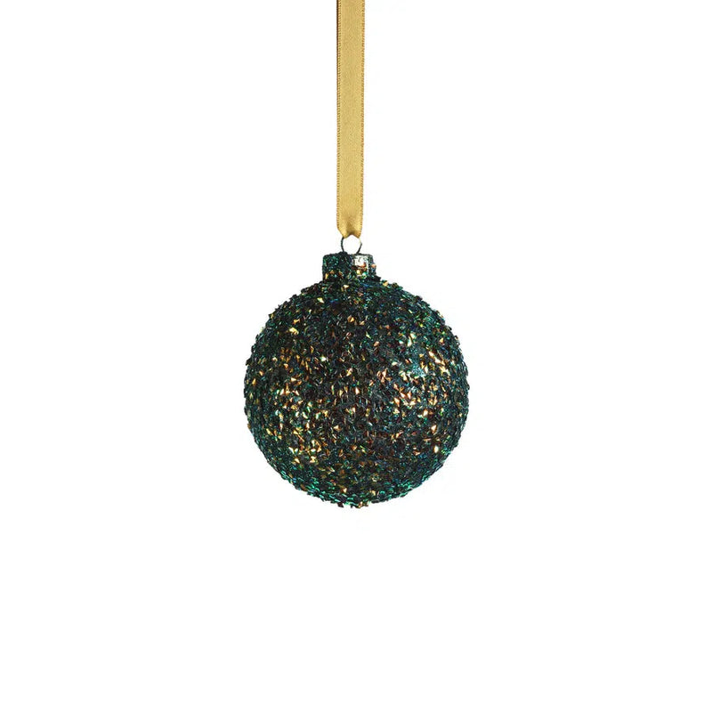 Holiday Ornaments Multicolored Glass Ball Ornament // Green 