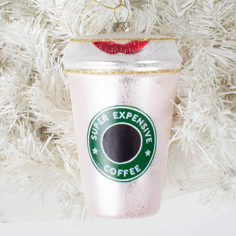 Holiday Ornaments Pink "Expensive Coffee" Ornament 