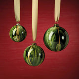 Holiday Ornaments Water Color Glass Ornament // Green 