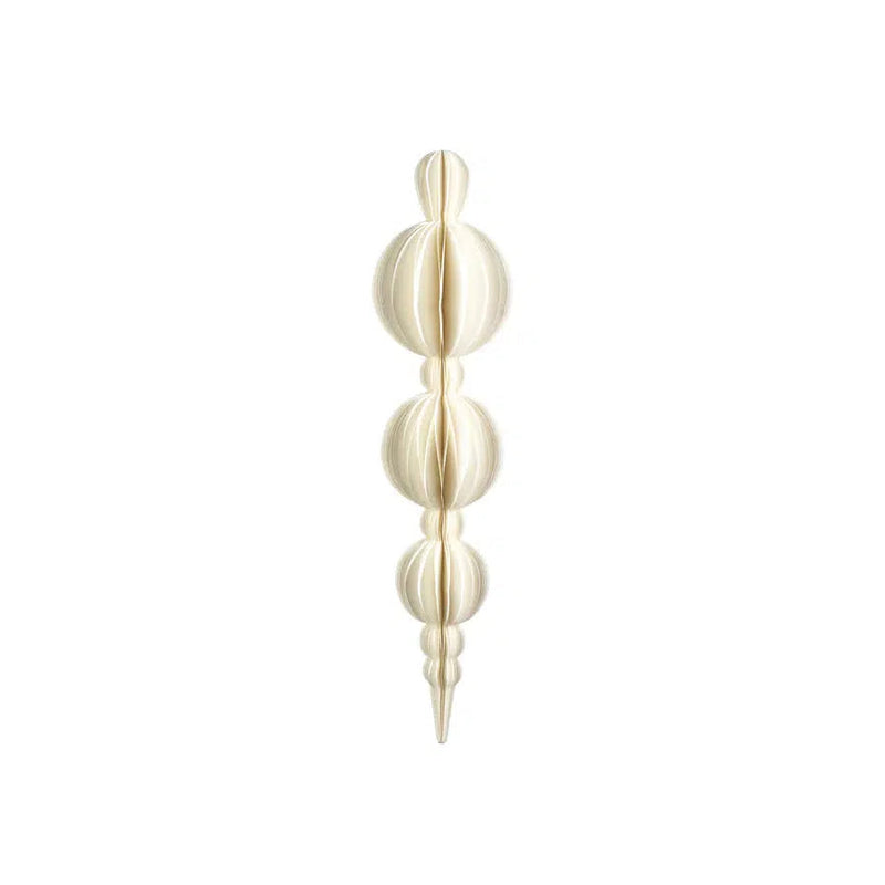 Holiday Ornaments Wish Paper Decorative Finial Pendant // Cream 