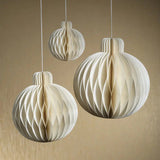 Holiday Ornaments Wish Paper Decorative Sphere Ornament // Cream 