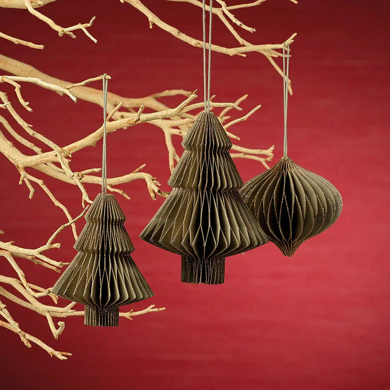 Holiday Ornaments Wish Paper Decorative Tree Ornament // Taupe 