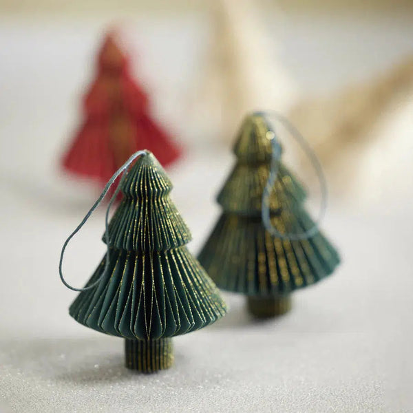 Holiday Ornaments Wish Paper Decorative Tree Ornaments // Set of 6 