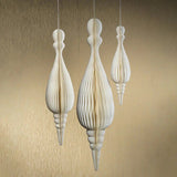 Holiday Ornaments Wish Paper Elongated Droplet Pendant // Cream 