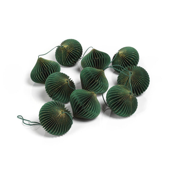 Holiday Sprays, Stems, & Garland Wish Paper Decorative Onion Shape Garland // Green 