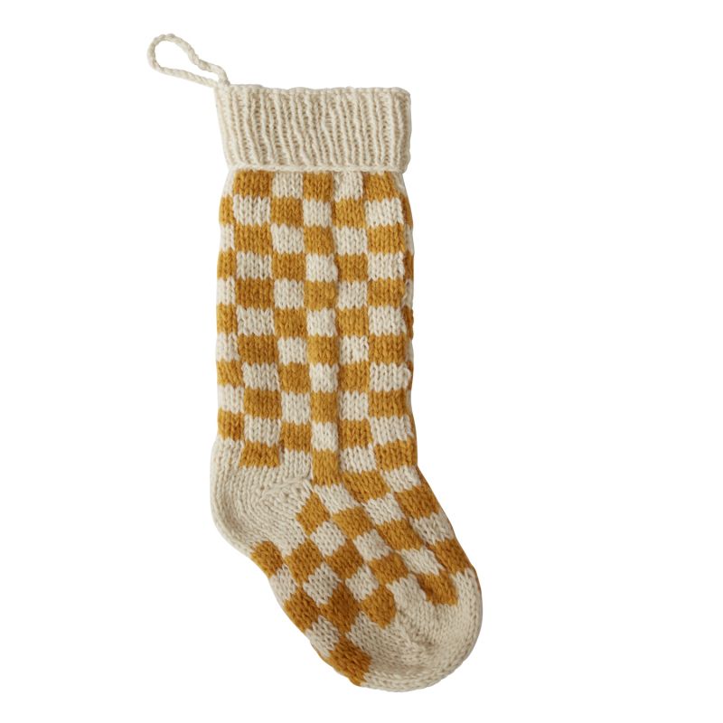 Holiday Stockings Damier Stocking // Gold 