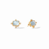 Jewelry Clara Stud Earrings // Chalcedony Blue 