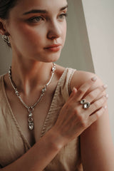 Jewelry Handmade Crystal Brass Ring 