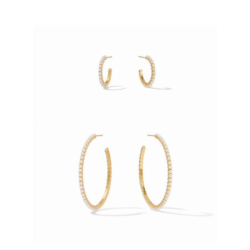 Jewelry Juliet Pearl Hoop Earrings // 2 Sizes 