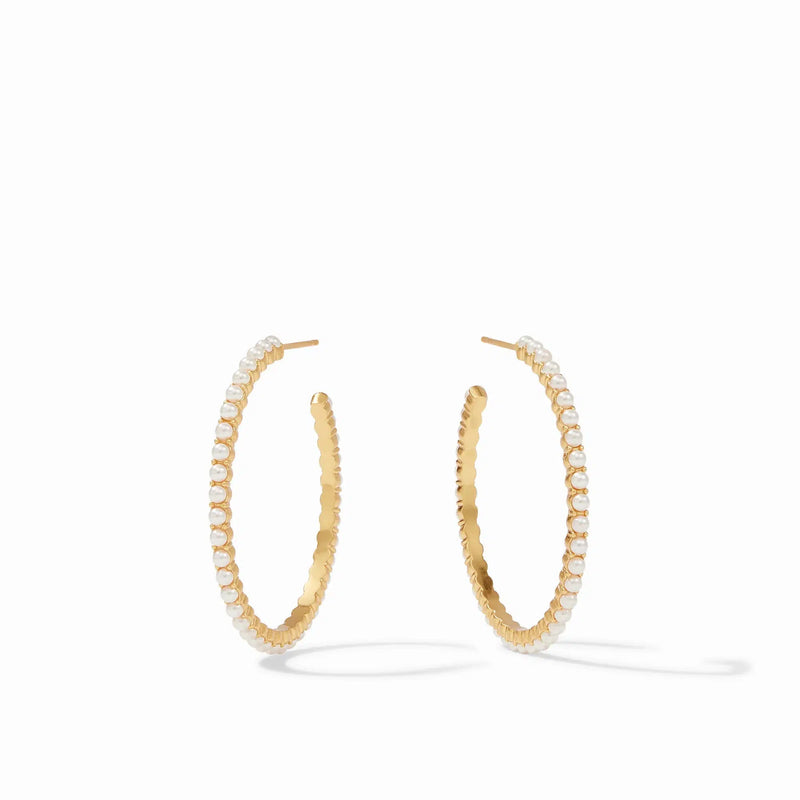 Jewelry Juliet Pearl Hoop Earrings // 3 Sizes Medium 