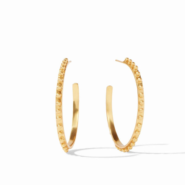 Lifestyle Gold Beaded Hoop Earrings Large 