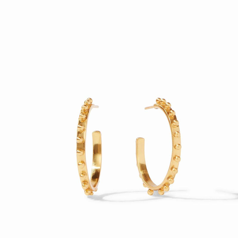 Lifestyle Gold Beaded Hoop Earrings Medium 