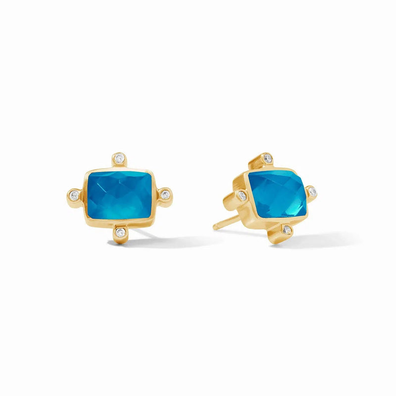 Jewelry Stud Earrings // Iridescent London Blue 