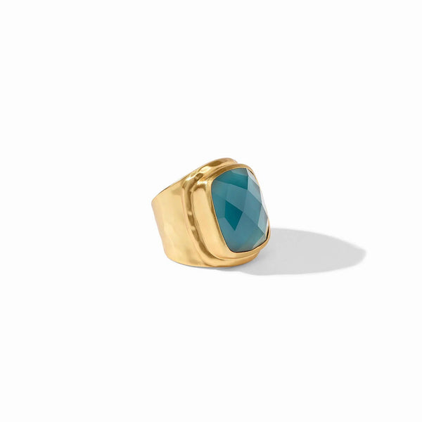 Jewelry Tudor Statement Ring // Iridescent Peacock Blue 