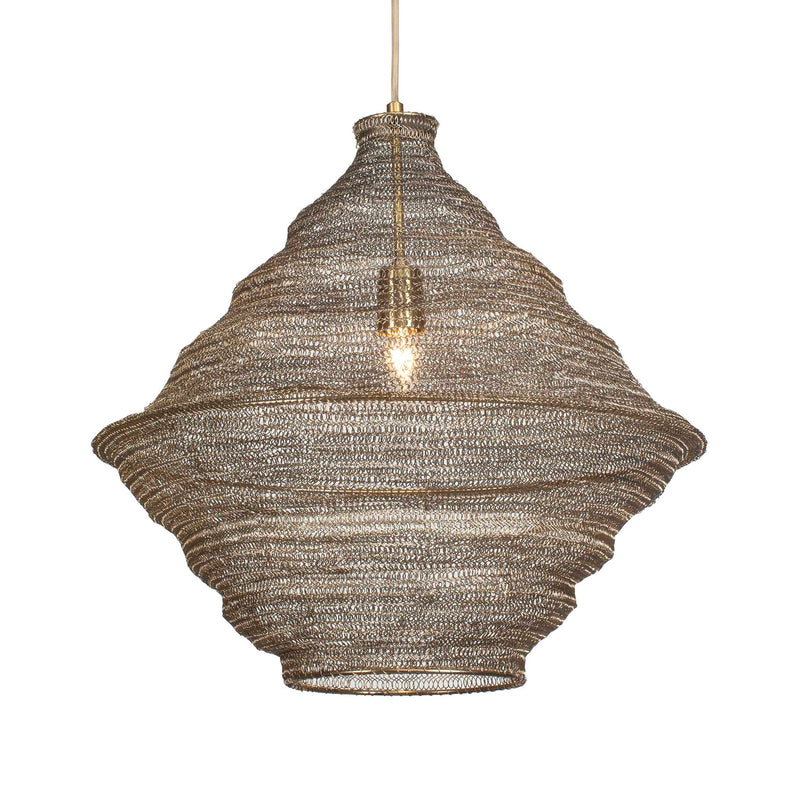 Lighting Sigh Woven Brass 1 Light Pendant 