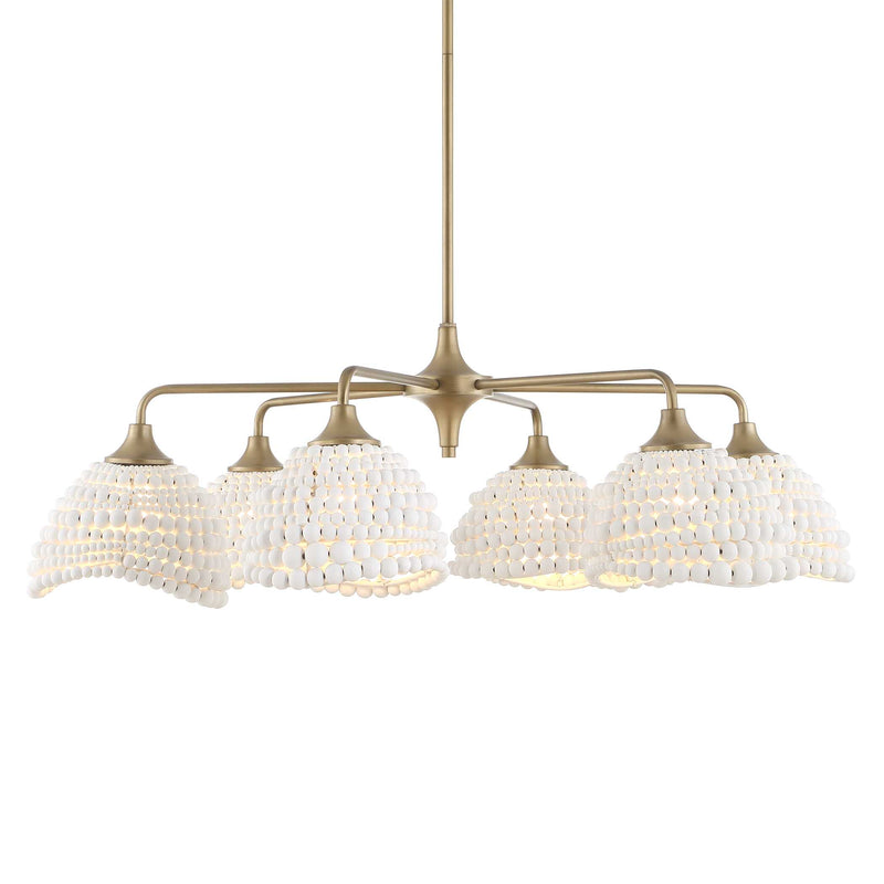 Lighting Biddeford 6 Light White Beaded Pendant 