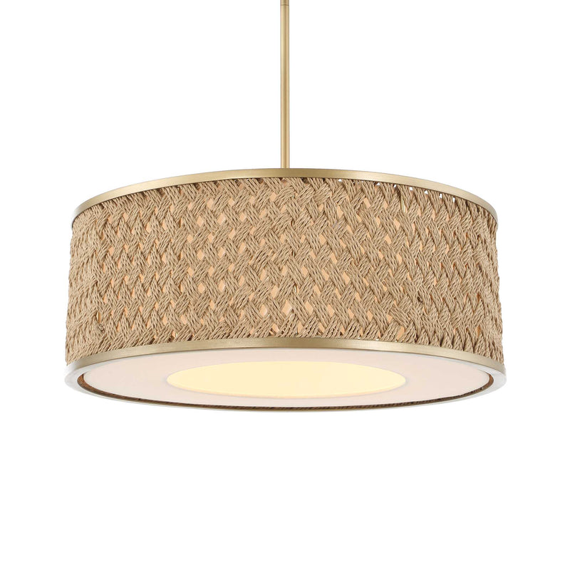 Lighting Pinchot 4 Light Rattan Drum Pendant 