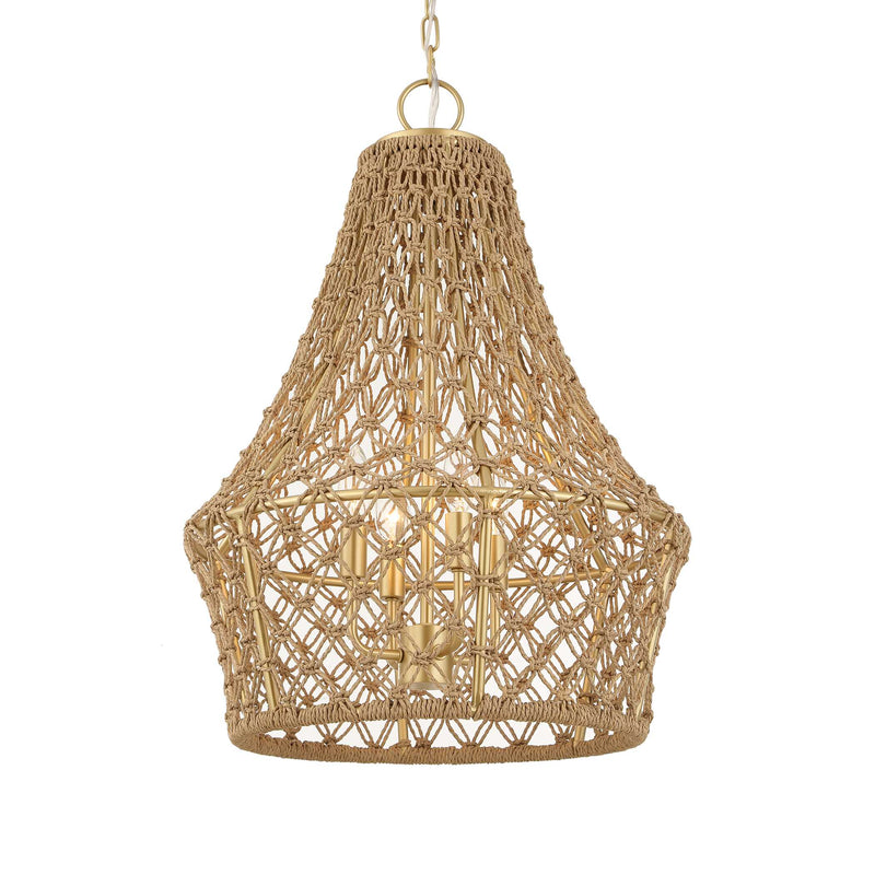 Lighting Macrame 4 Light Rope Pendant 