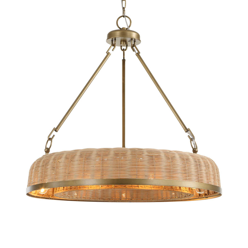 Lighting Ladakh 9 Light Round Wicker Pendant 