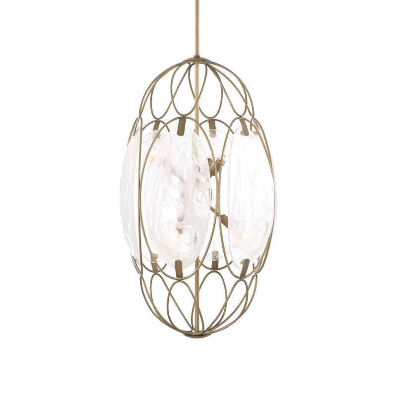 Lighting Valencia 6 Light Glass Panel Pendant 