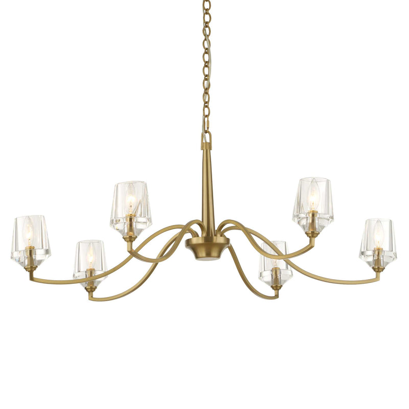 Lighting Barcelona 6 Light Brass Chandelier 