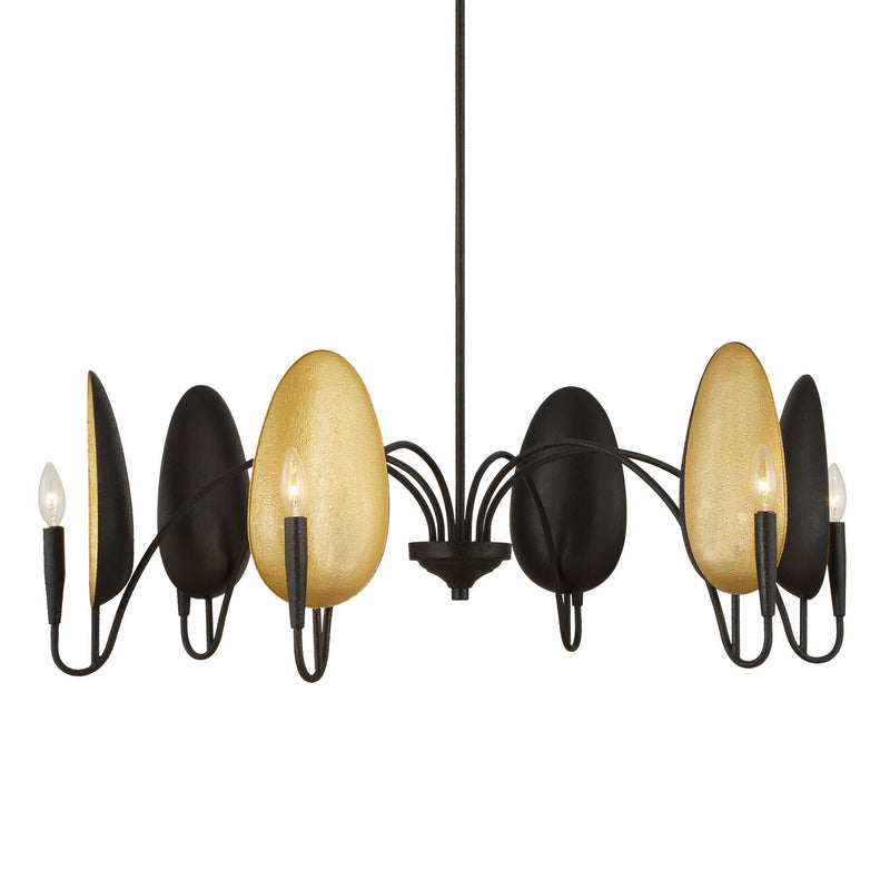 Lighting Warwick 6 Light Matte Black Chandelier 