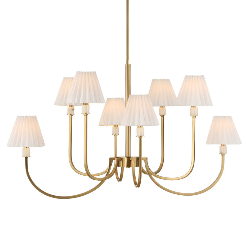 Lighting Poppins 8 Light Brass Chandelier 