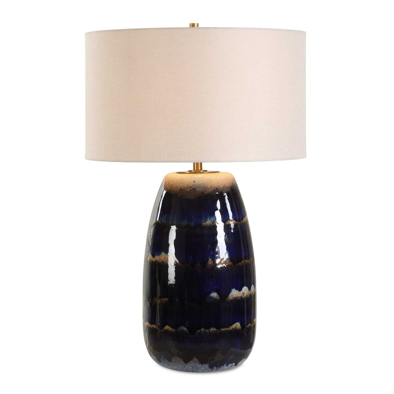 Lighting Orleans Blue Glaze Table Lamp 