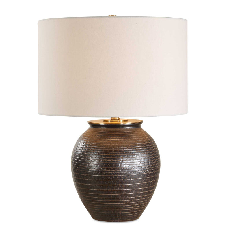 Lighting Hawkins Bronze Ribbed Table Lamp 