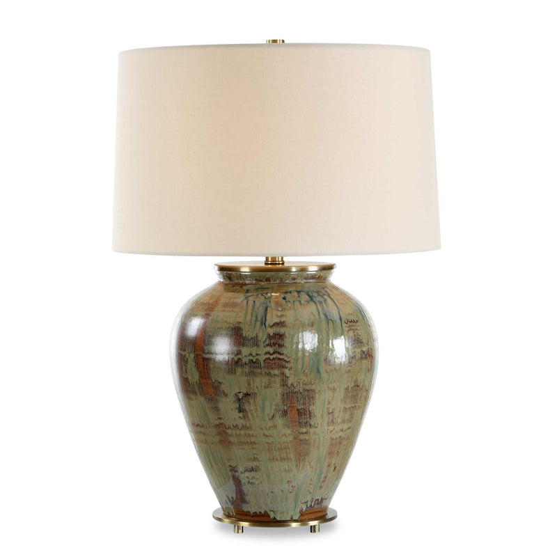 Lighting Olisa Brown Green Table Lamp 
