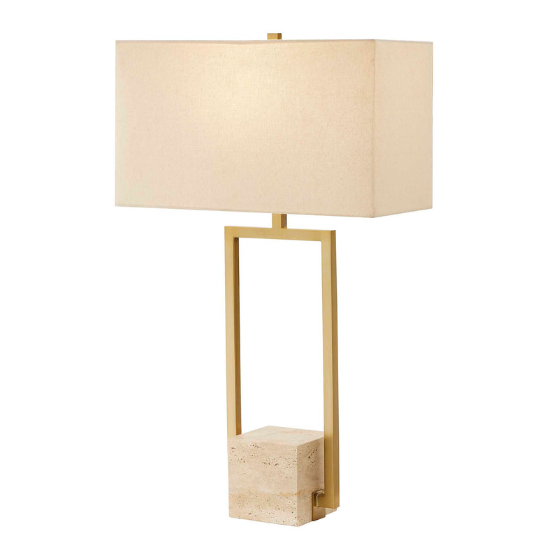 Lighting Warrick Modern Travertine Table Lamp 