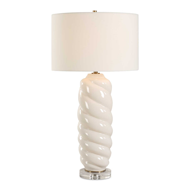 Lighting Anneli White Swirl Table Lamp 