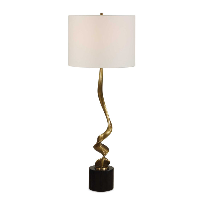 Lighting Spiraling Cordless Brass Buffet Lamp 