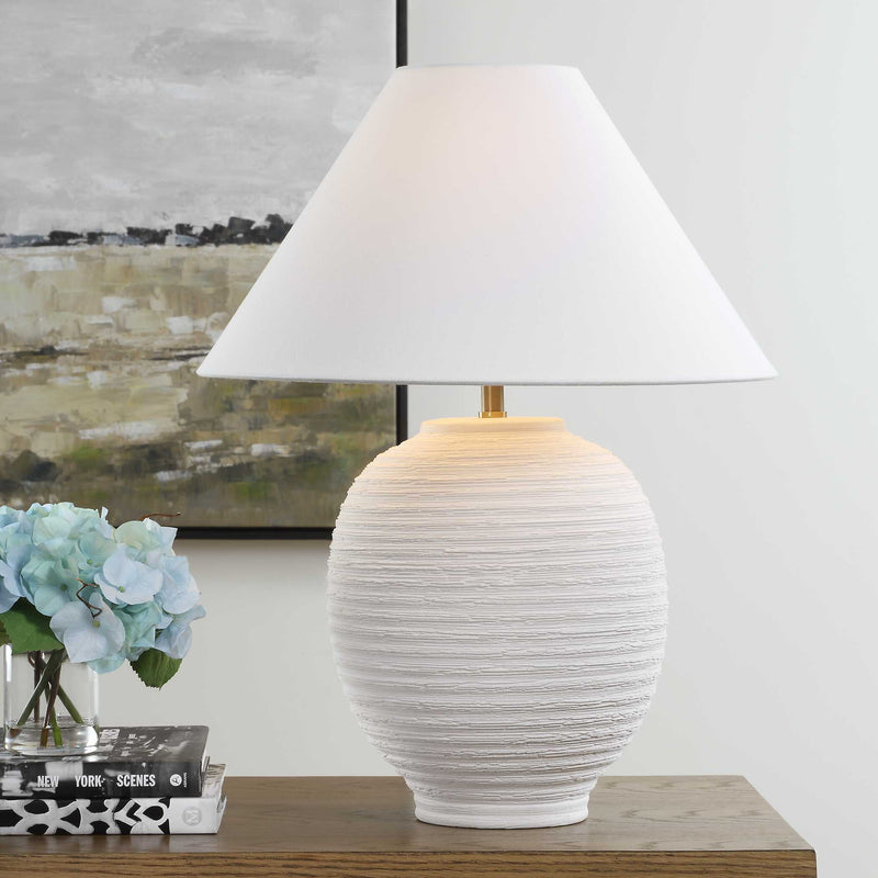 Lighting Rocio Ceramic White Table Lamp 