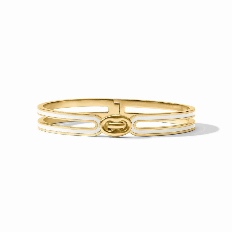 Jewelry Laguna Enamel Hinge Bangle // Ivory 