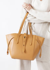  Célia Grained Leather Tote Bag // White White 