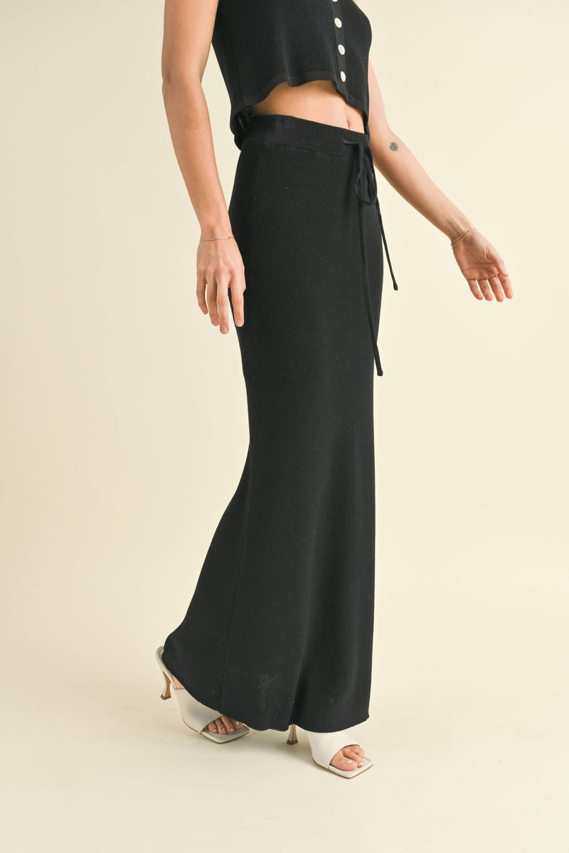  Lela Knit Maxi Skirt // Black 