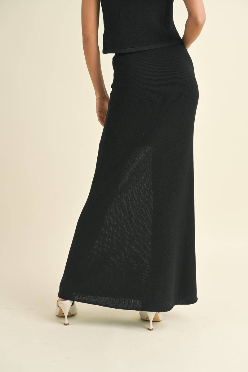  Lela Knit Maxi Skirt // Black 