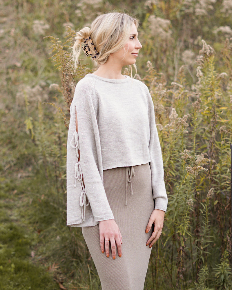  Reya Tie Sleeve Sweater 