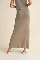  Lela Knit Maxi Skirt // Khaki 