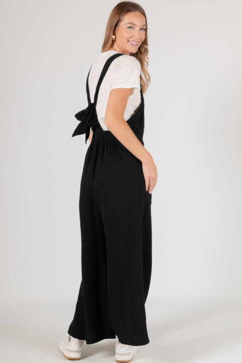 Lifestyle Margaux Bow Gauze Overalls 