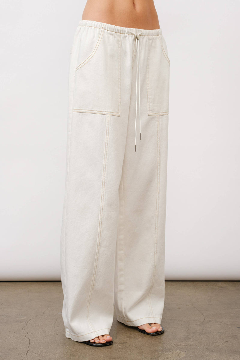  Piper Drawstring Waistband Denim Pants 