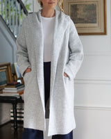 Lifestyle Soft Hooded Autumn Coat Cardigan // Silver 