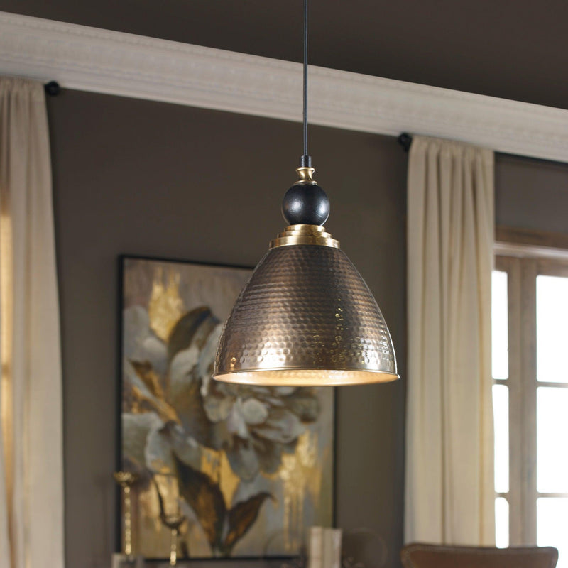Lighting Adastra 1 Light Antique Brass Pendant 