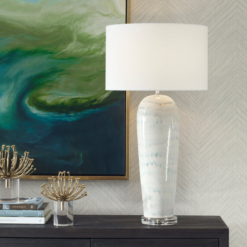 Lighting Arden White Glaze Table Lamp 