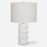 Lighting Ascent White Geometric Table Lamp 