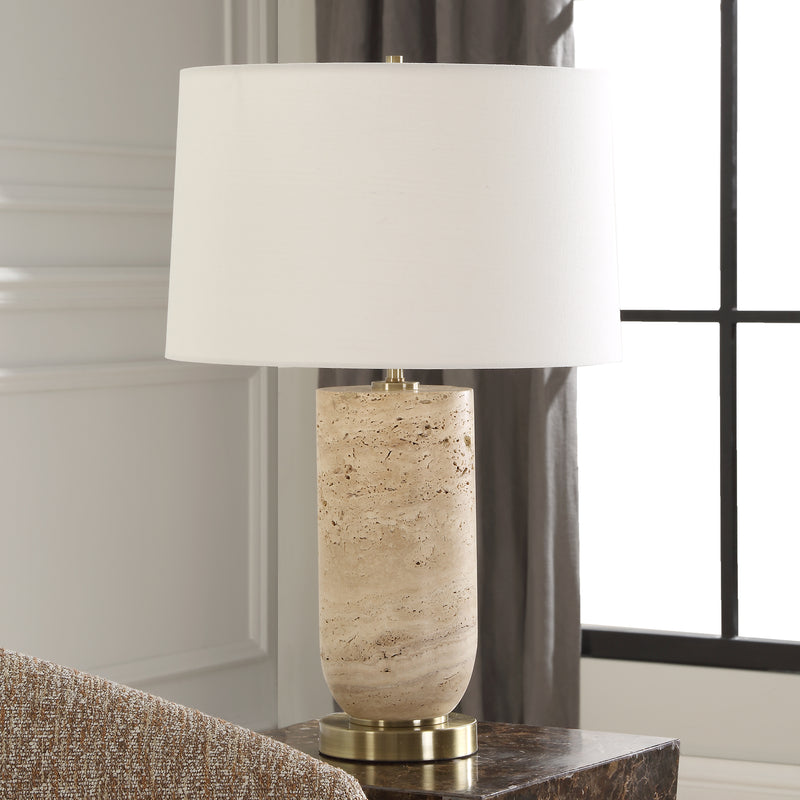 Lighting Aubrey Travertine Table Lamp 