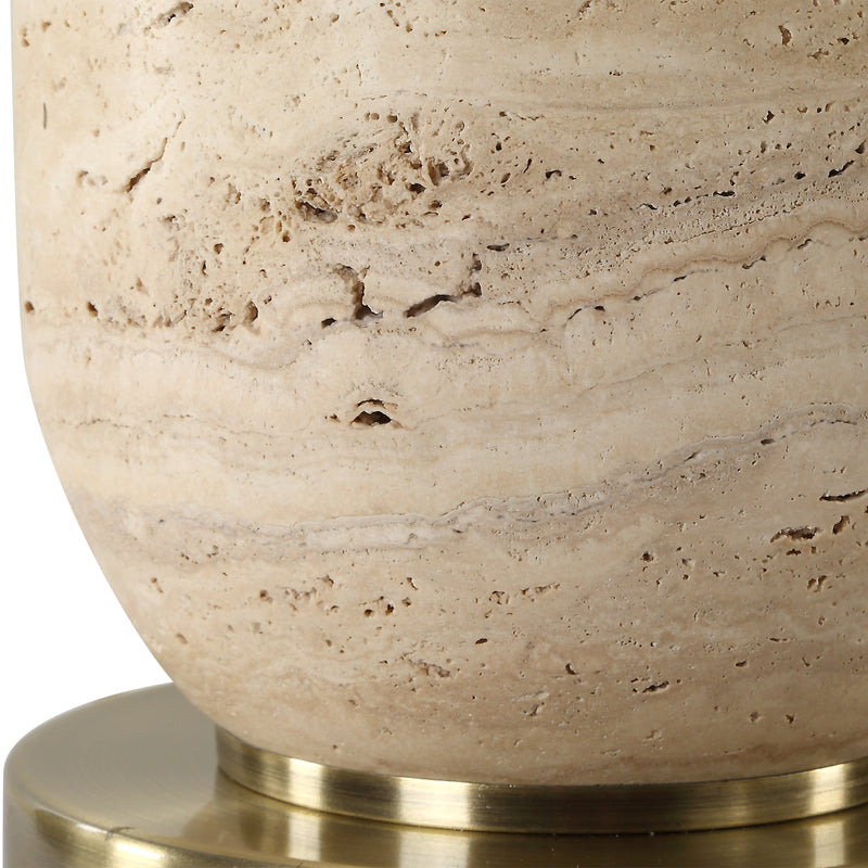 Lighting Aubrey Travertine Table Lamp 