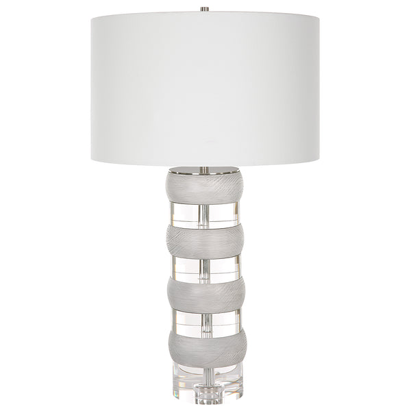 Lighting Band Together Crystal & Wood Table Lamp 